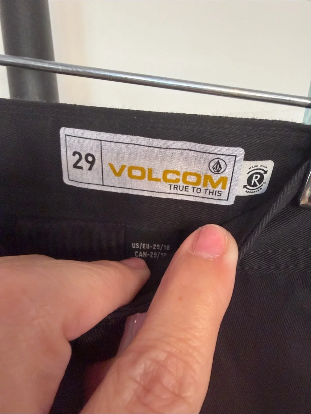 Volcom Youth Black Flat-Front Casual Shorts